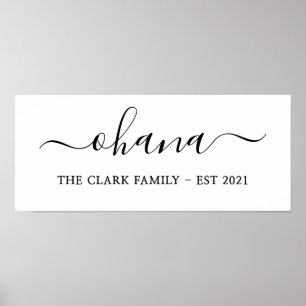 Poster família personalizada ohana moderna casa minimalis