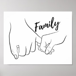 Poster Família Pinky Promete Arte de Linha Mínima Simples