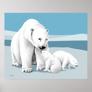 Póster Família Polar Bear