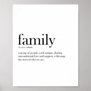Poster Família preto e branco, tipografia escandalosa