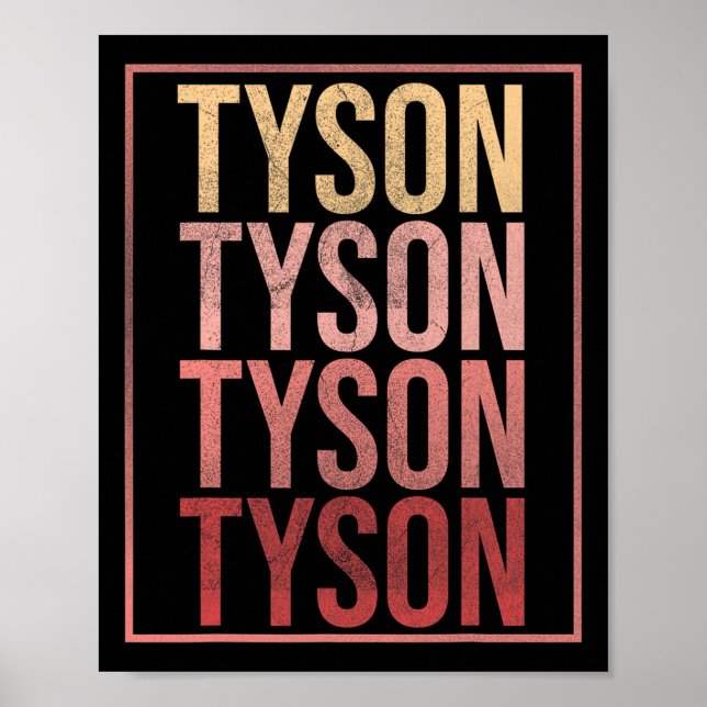 Poster Família Team Tyson Nome Personalizado Groovy Vinta (Frente)