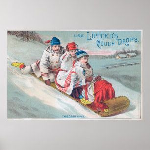 Póster Família Tobogganing e utilização da tosse de