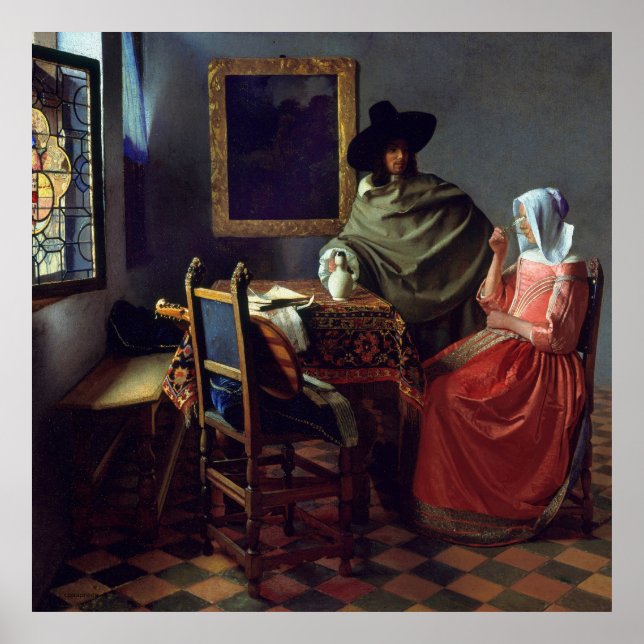 Poster Familiar de pintura de Vermeer holandês (Frente)