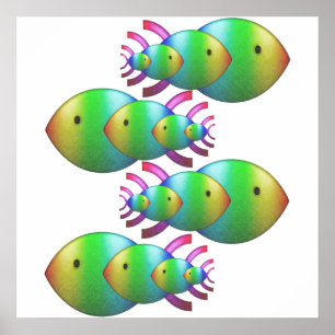 Poster Famílias cristãs do símbolo dos peixes