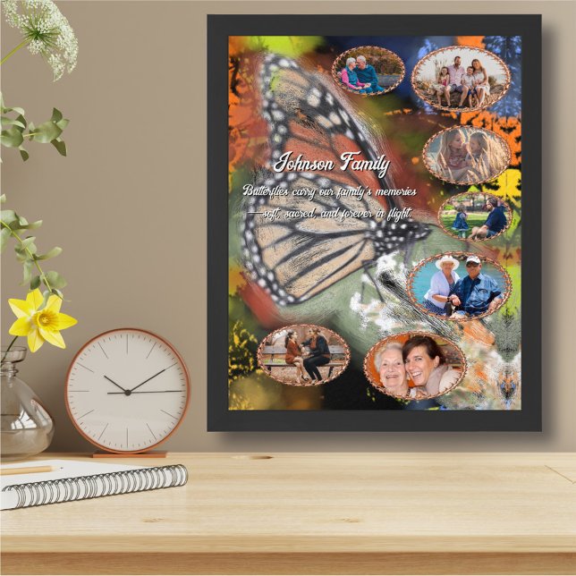 Poster Family Butterfly Photo Collage Art Print (Criador carregado)