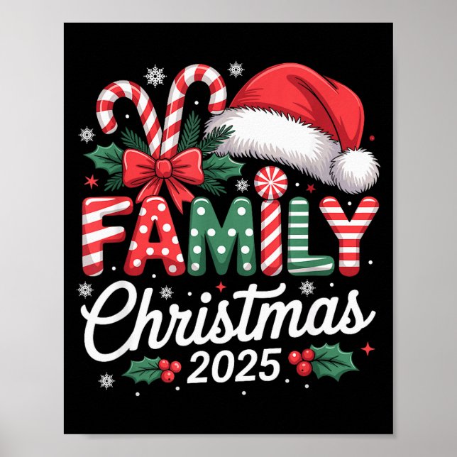 Poster Family Christmas 2025 Xmas Matching Pajamas  (Frente)