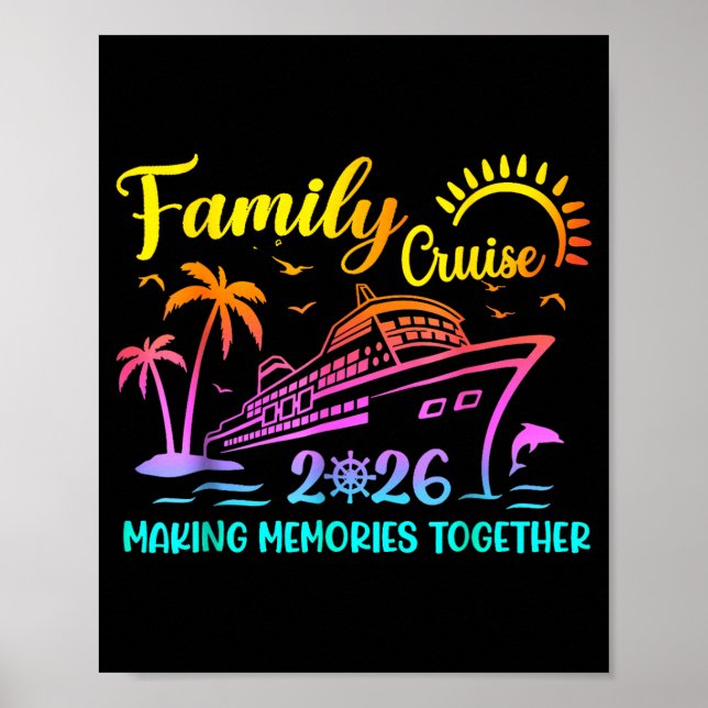 Poster Family Cruise 2026 Summer Vacation Matching Family (Frente)