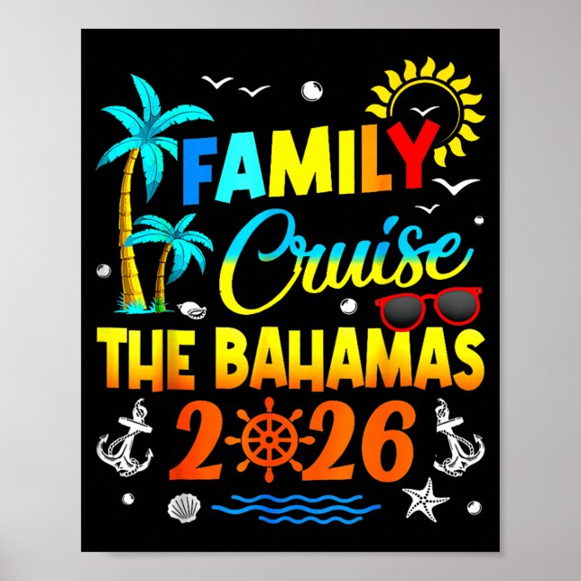 Poster Family Cruise The Bahamas 2026 Summer Matching Vac (Frente)