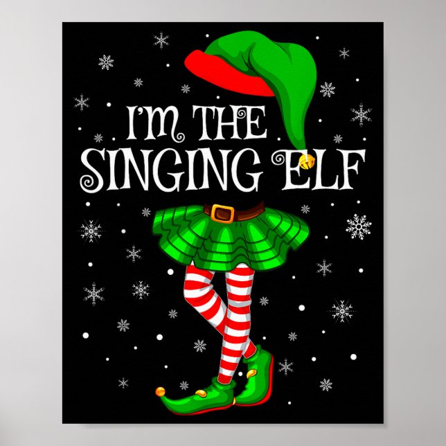 Poster Family Matching Women Girls I'm The Singing Elf Ch (Frente)