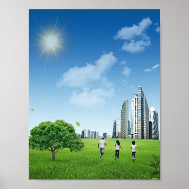 Poster Family Park Skyline Frutiger Aero (Frente)