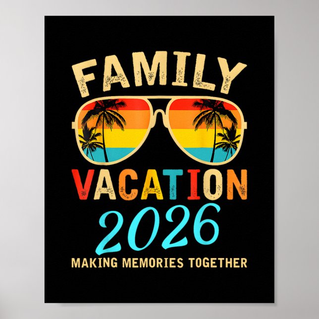Poster Family Vacation 2026 Beach Matching Summer Vacatio (Frente)
