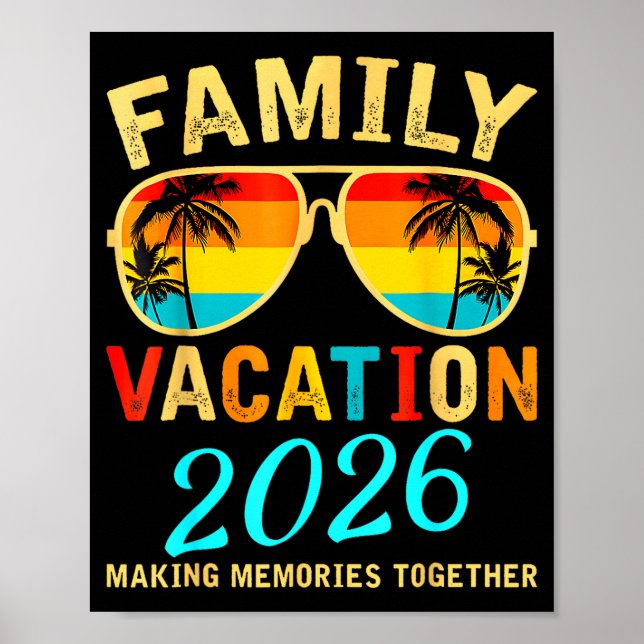 Poster Family Vacation 2026 Beach Matching Summer Vacatio (Frente)