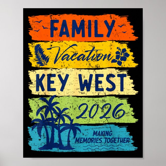 Poster Family Vacation 2026 Key West Matching Summer Vaca (Frente)
