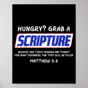 Poster Faminto Pegue Uma Escritura Engraçado Cristão Deus