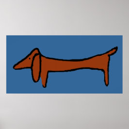 Poster Famoso Abstrato Brown Dachshund