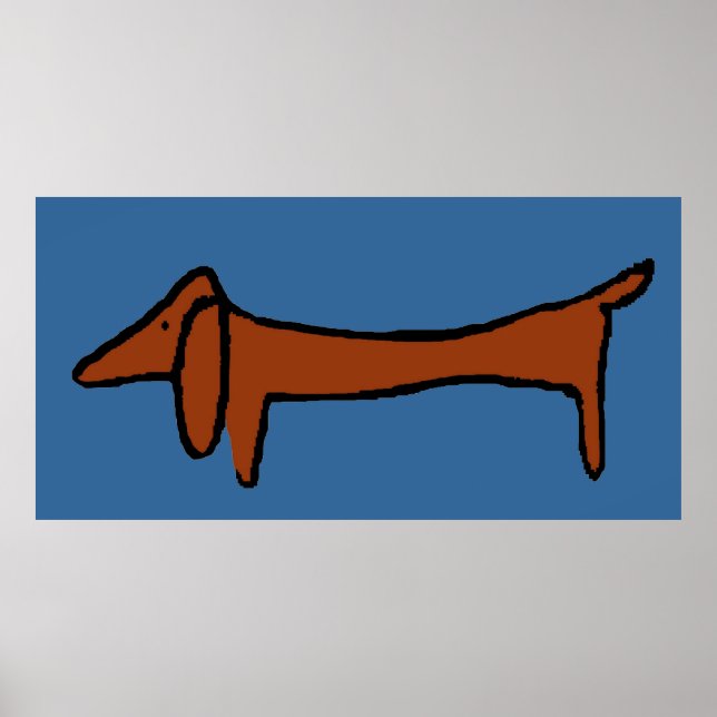 Poster Famoso Abstrato Brown Dachshund (Frente)