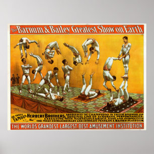 Poster famoso do circo de três irmãos de Herbert