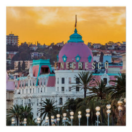 Póster Famoso hotel de luxo Hotel Negresco em Nice França