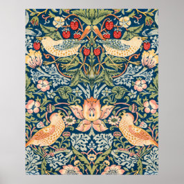 Poster famoso padrão Strawberry Thief de William Morris 