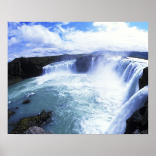 Poster Famosos Jodafoss Caem no centro da Islândia