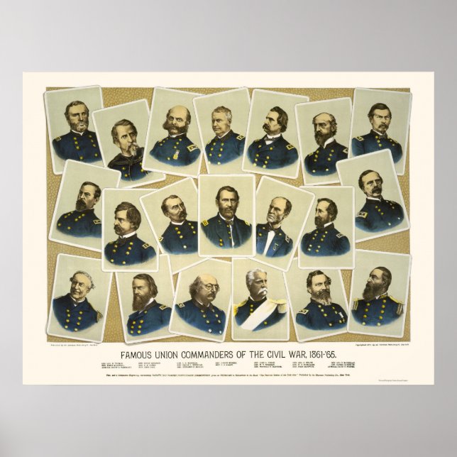 Poster Famous Union Commanders 1884 (Frente)