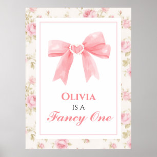 Poster Fancy One Arco Rosa chique 1º aniversário