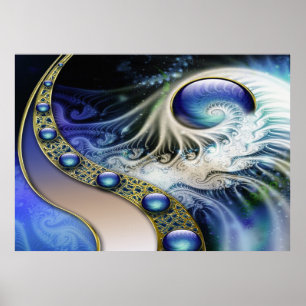 Poster fantasia abstrato fractal