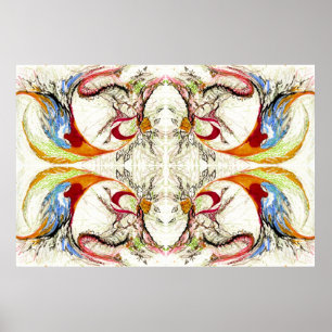 Póster Fantasia das árvores e dos pássaros