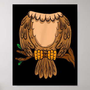 Poster Fantasia de Coruja Sem Cabeça Engraçada para Noite