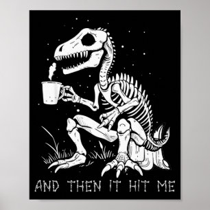 Poster Fantasia de Esqueleto de Dinossauro Engraçado para