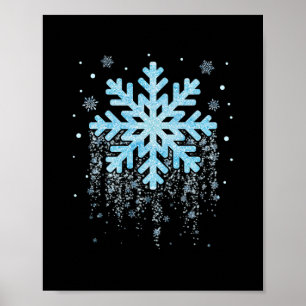 Poster fantasia de floco de neve fusca natal de inverno c