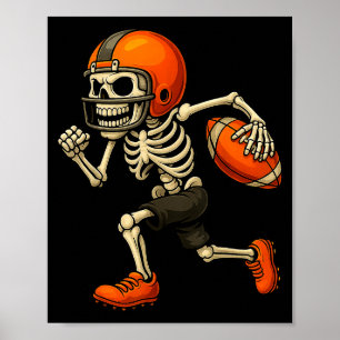 Poster Fantasia de Halloween de Futebol de Esqueleto Engr