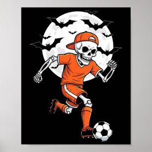 Poster Fantasia de Halloween de Futebol de Esqueleto Engr
