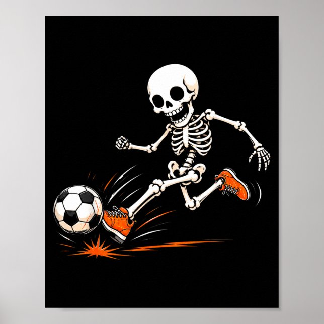 Poster Fantasia de Halloween de futebol esqueleto  (Frente)