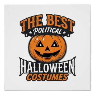Póster Fantasia de Halloween Política Abóbora Camisa Vint