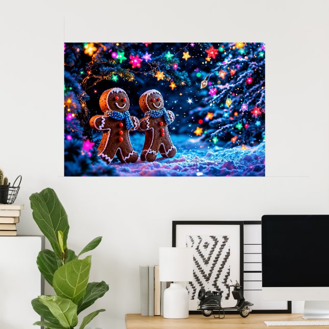 Poster Fantasia de neve com pão festivo (Escritório em casa)