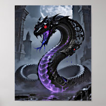Fantasia de Serpente Negra Gótica Neon Roxo Brilha