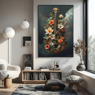 Poster Fantasia de Violoncelo Floral Encantada
