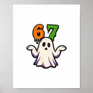 Poster Fantasia do Meme de Fantasma Fofo Scp 67 do Hallow
