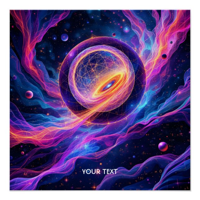Póster Fantasia Estrelas Abstratas do Espaço Fofas (Frente)