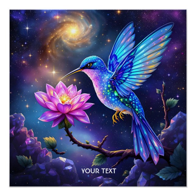 Póster Fantasia Flor Fofa Pequeno Pássaro (Frente)
