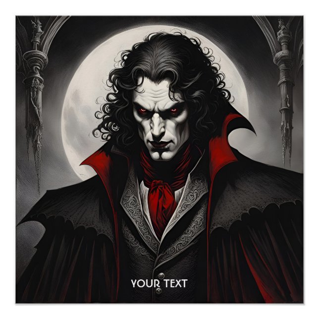 Póster Fantasia Gótica Branca Negra Fresca (Frente)