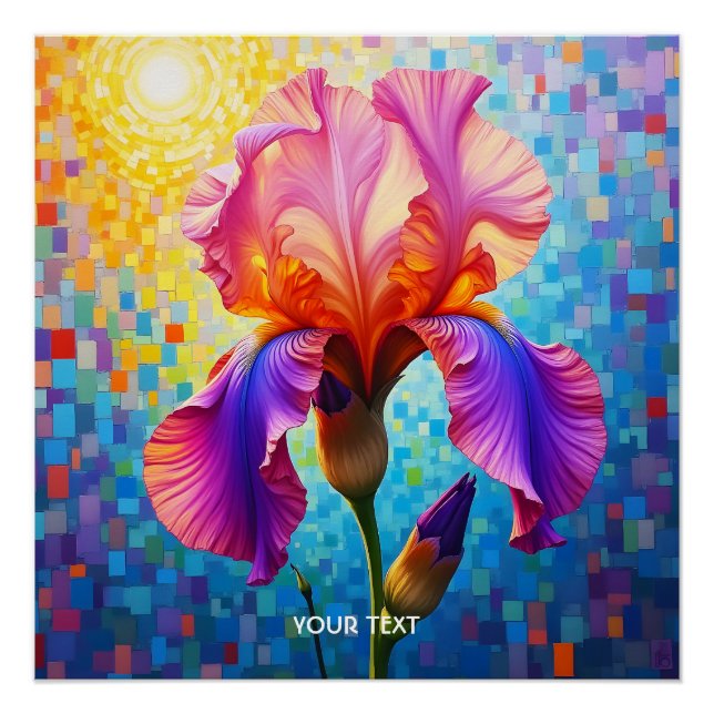 Póster Fantasia Lindo Flor Laranja Rosa (Frente)