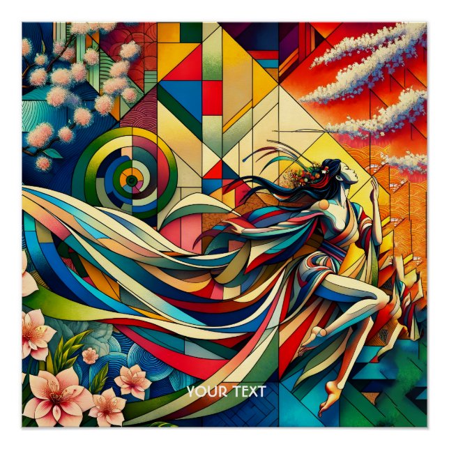 Póster Fantasia Menina Moderna Sakura Fofa (Frente)