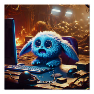 Póster Fantasia Monstro Pequeno Doce Fofo
