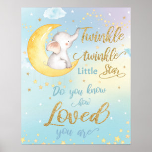 Poster Fantasia Parede Berçário Twinkle Twinkle Little St