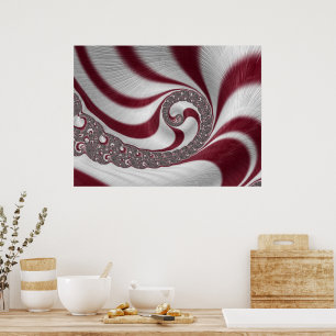 Poster Fantasia Psicodélica Espiral Branco Magenta Strike