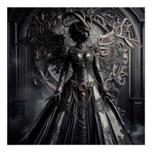 Póster Fantasia Steampunk Escuridão Demônio Moda