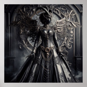 Poster Fantasia Steampunk Escuridão Demônio Moda