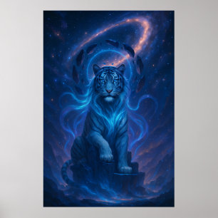 Poster Fantasia Tigre Branco – Série Aura Mística